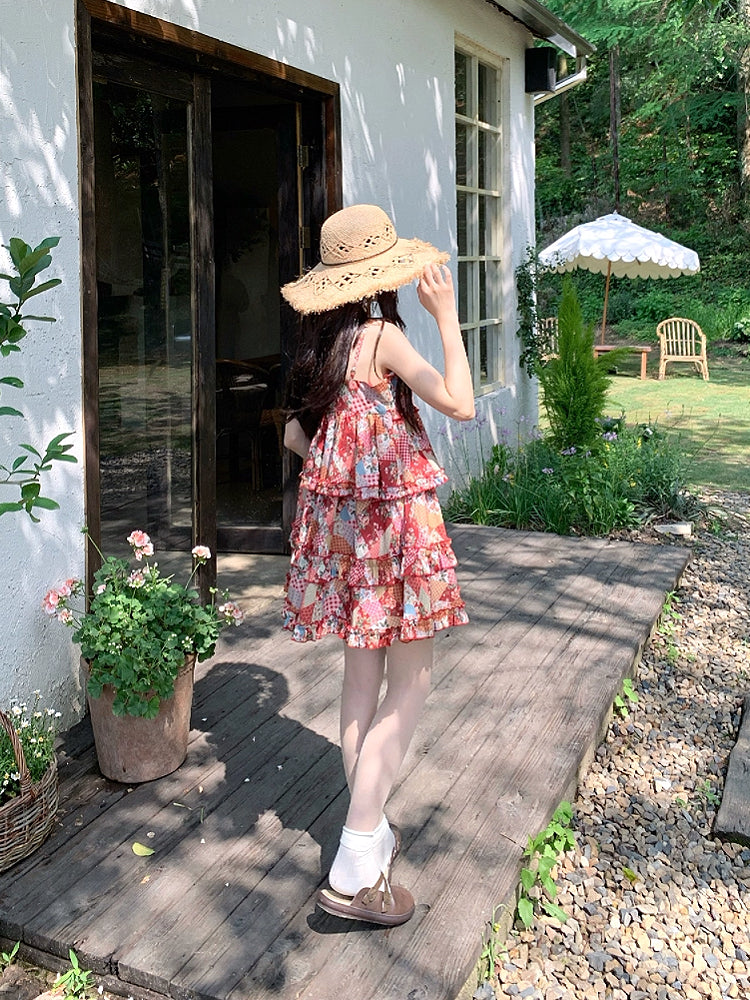 Cherry Picnic Retro Layered Dress-Dresses-ntbhshop