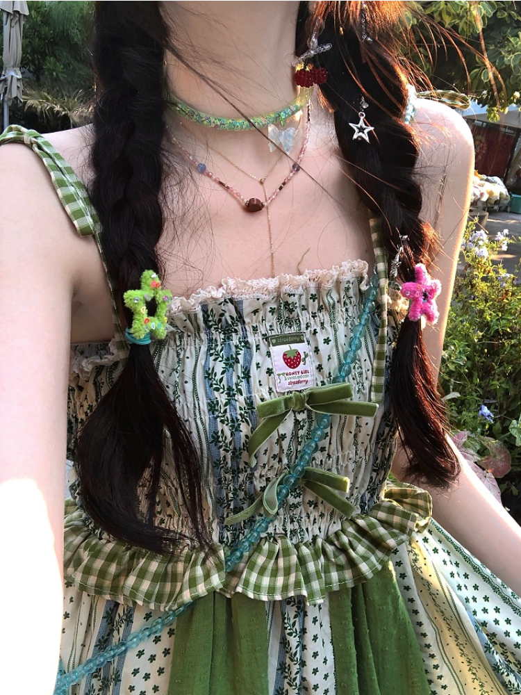 Strawberry Heartbeat Patchwork Slip Dresses-ntbhshop