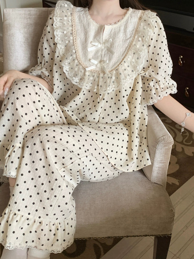 Sweet Dot Palace Pajama Sets-ntbhshop