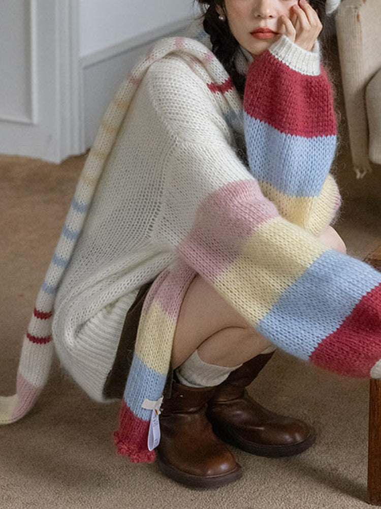 Sunday Sketchbook Colorblock Knit Sweater-ntbhshop
