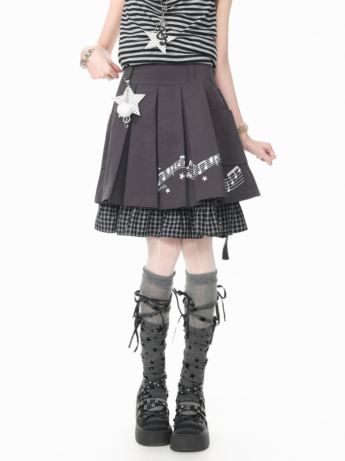 Whimsy Melody Pleated Skirt-Bottoms-ntbhshop