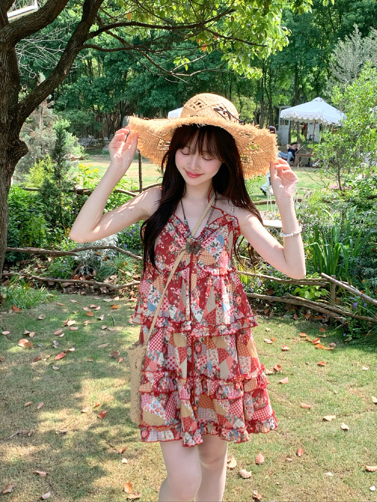 Cherry Picnic Retro Layered Dress-Dresses-ntbhshop