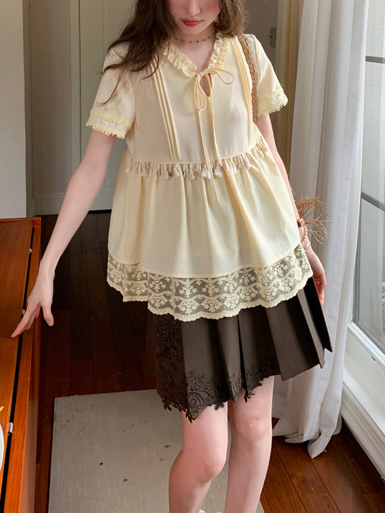 Creamfield Boho Fringe Babydoll Top-ntbhshop