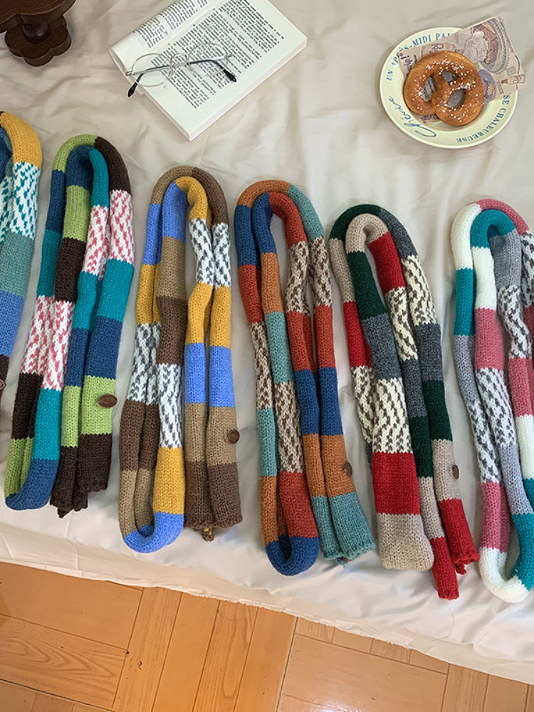 Library Afternoon Patch Knit Wraps-ntbhshop