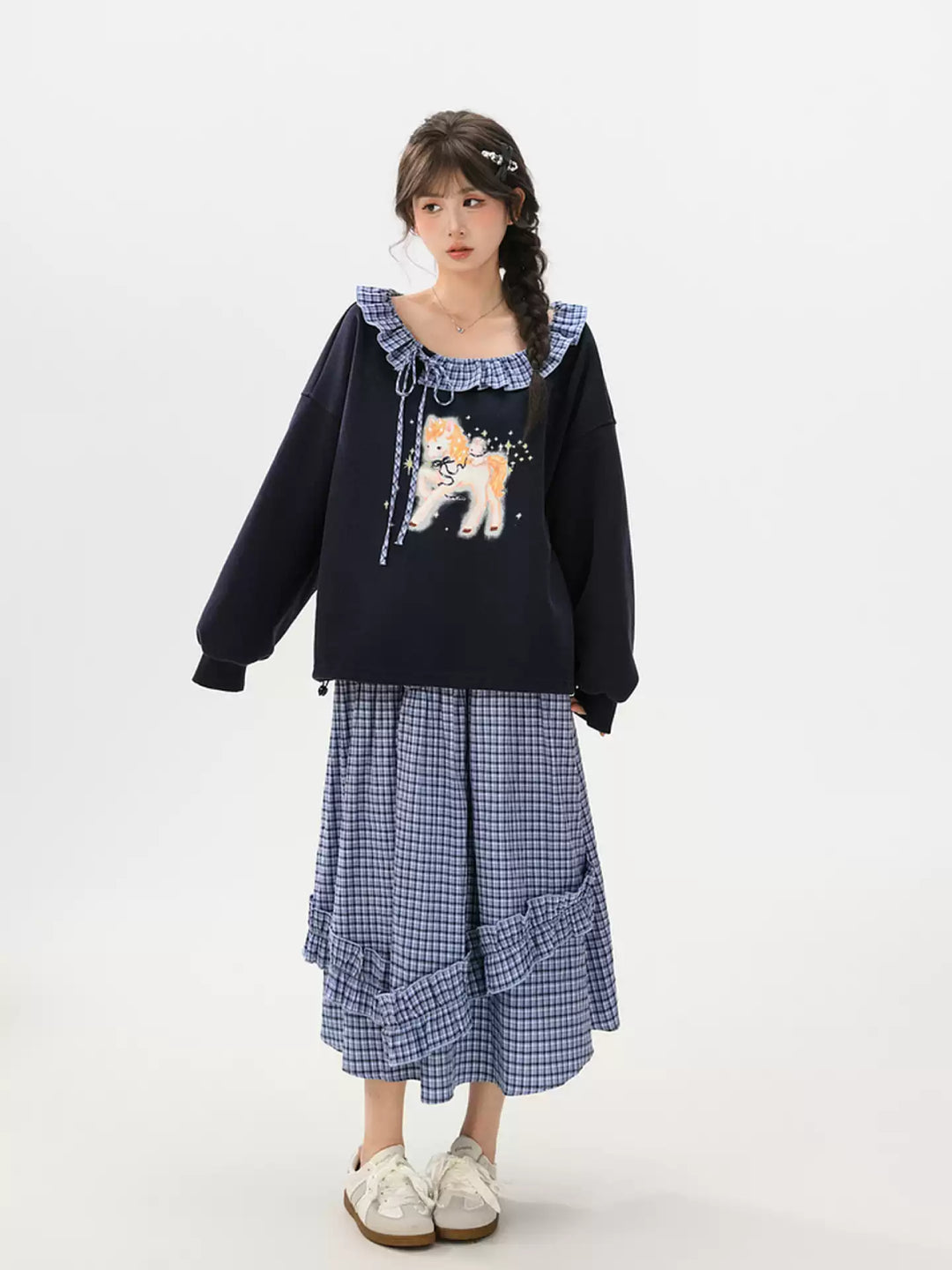 Midnight Unicorn Ruffle Sweatshirt-Tops-ntbhshop