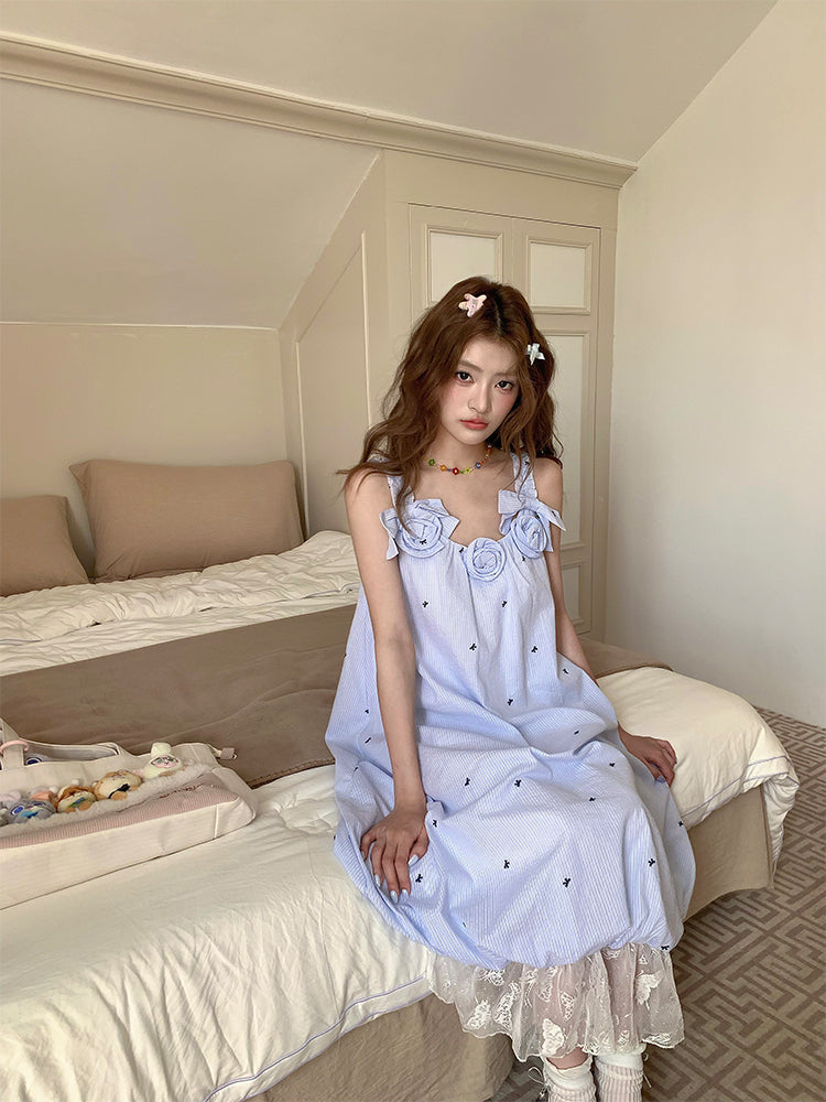 Ice Blossom Lace Bubble Dress-ntbhshop