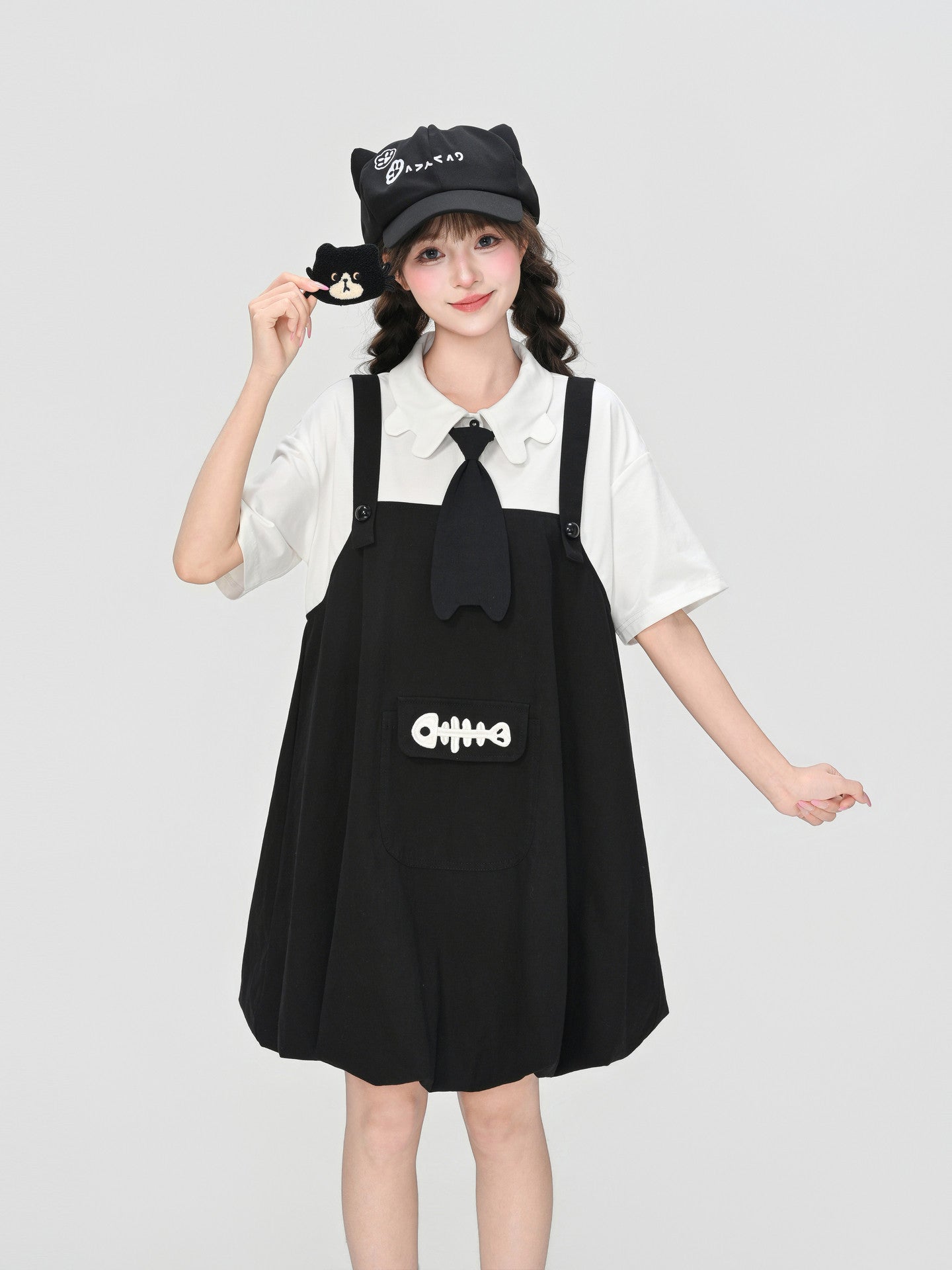 Milk Cat Bubble Dress-Dresses-ntbhshop