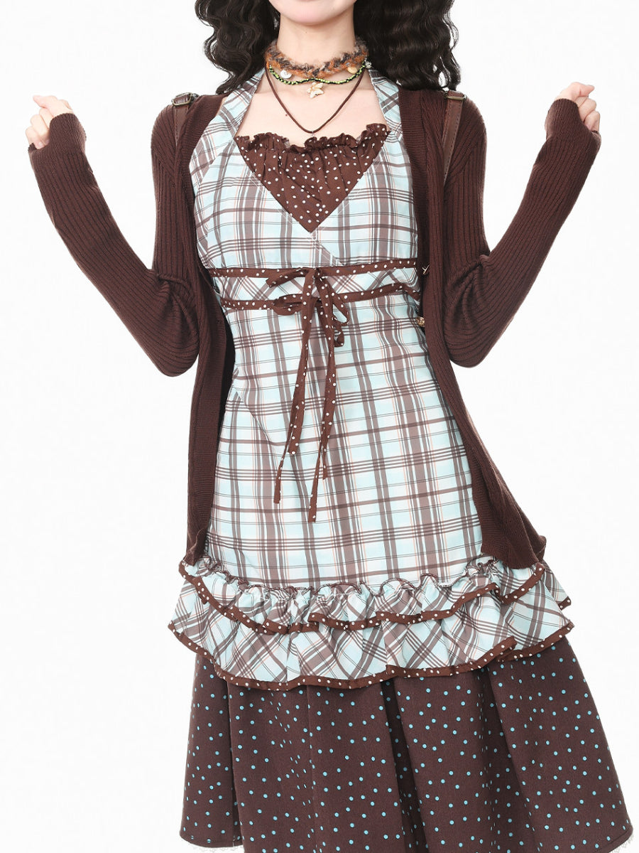 Choco Mint Cardigan, Blouse & Skirt-Sets-ntbhshop