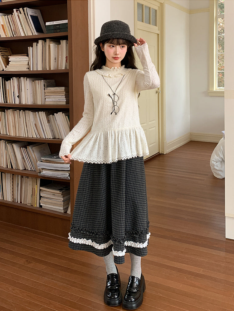 Inkroom Preppy Plaid Midi Skirt-ntbhshop