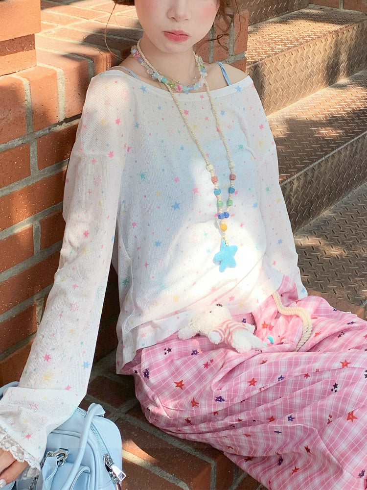 Cosmic Pink Camisole, Cover-Up & Plaid Pants-ntbhshop