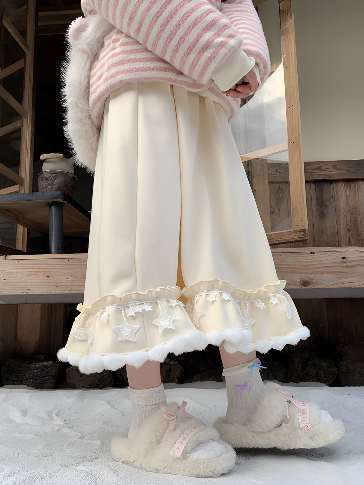 Snow Star Fluff Skirt-Bottoms-ntbhshop
