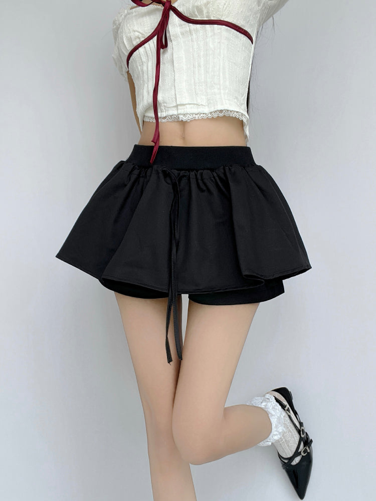 Soft Tencel Puff A-line Skorts-ntbhshop