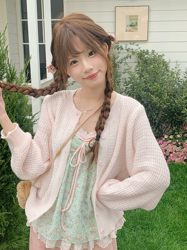 Guava Daydreams Cardigan, Camisole & Pants-Sets-ntbhshop