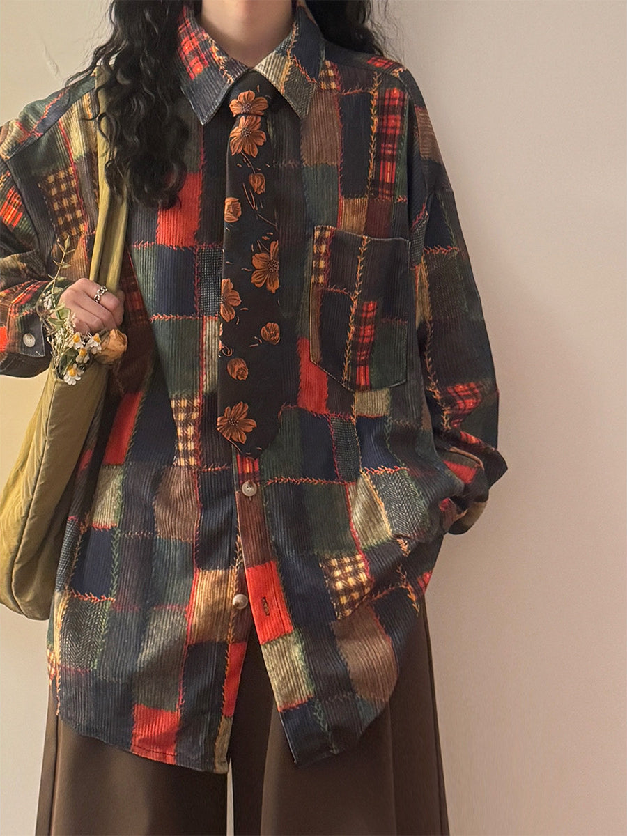 Heirloom Patchwork Plaid Shirt-Tops-ntbhshop