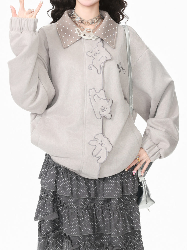 Goofy Pup Suede Jackets-Outerwear-ntbhshop