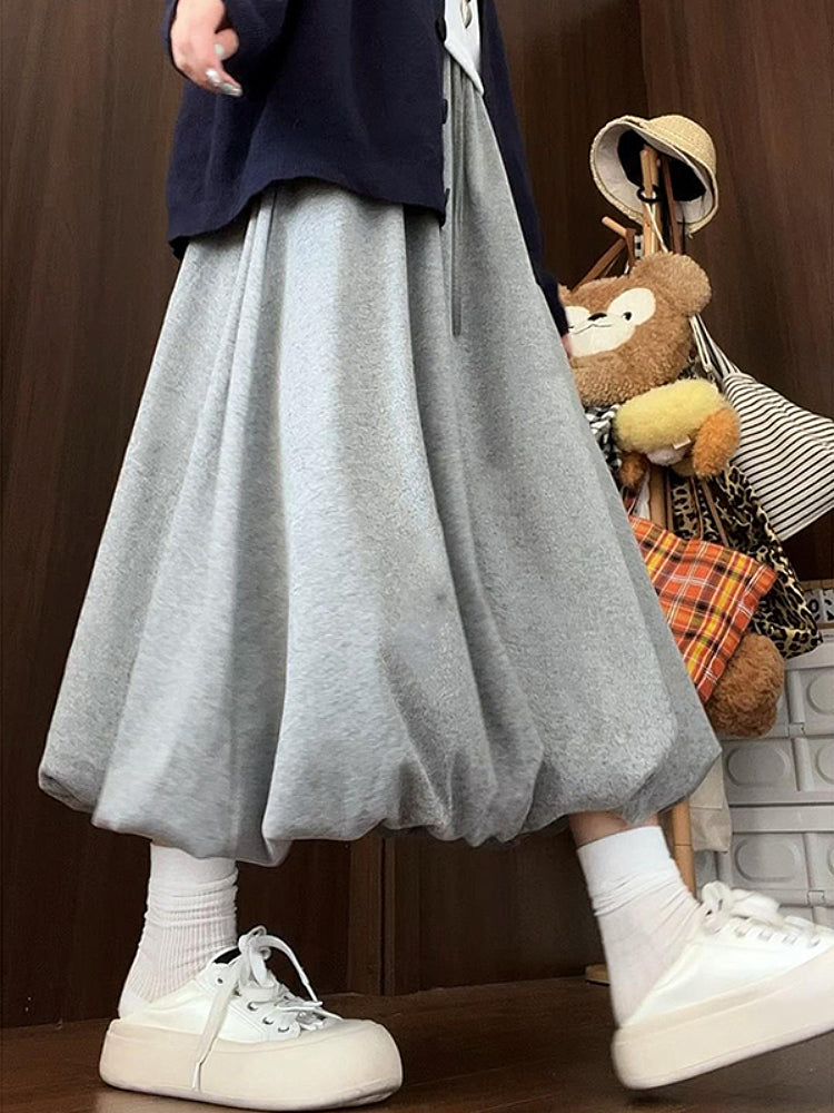 Mocha Bloom Bubble Sweat Skirts-ntbhshop