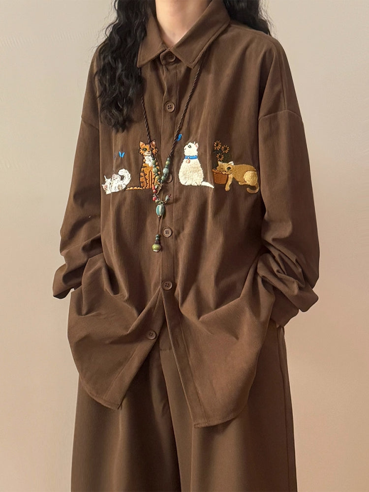 Whisker Tales Unisex Corduroy Shirts-ntbhshop