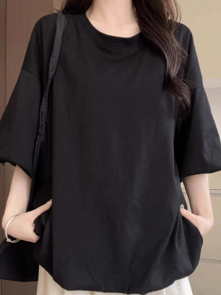 Cloud Grove Oversize Bubble Sleeve Tees-ntbhshop