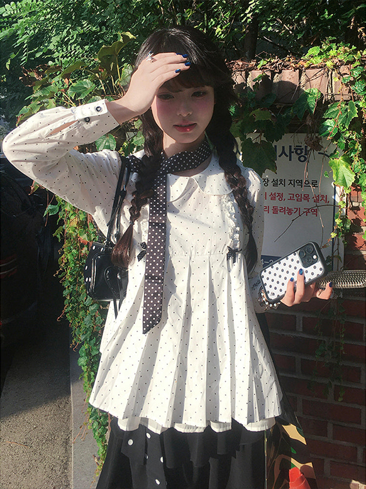 Dot Diary Peter Pan Blouse-ntbhshop