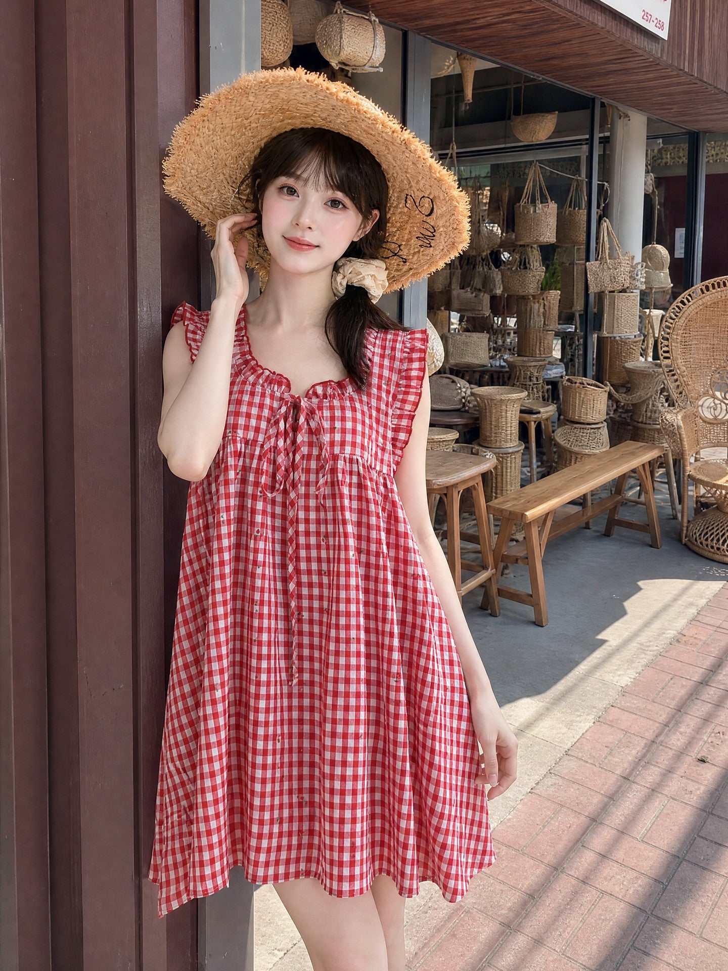Harvest Market Gingham Dresses-Dresses-ntbhshop