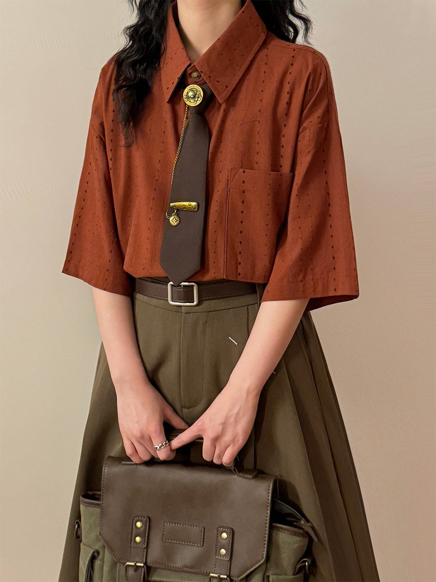 Roasted Tomato & Olive Cutout Tie Shirts-Tops-ntbhshop