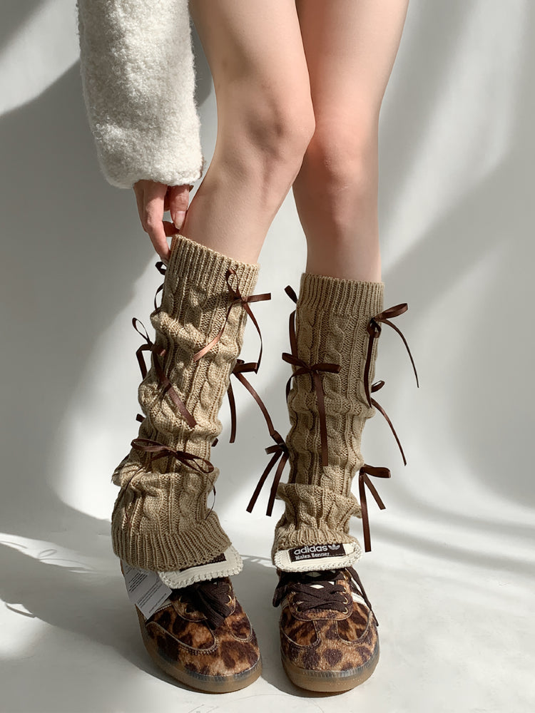 Teddy Bow Knit Socks & Leg Warmers-ntbhshop