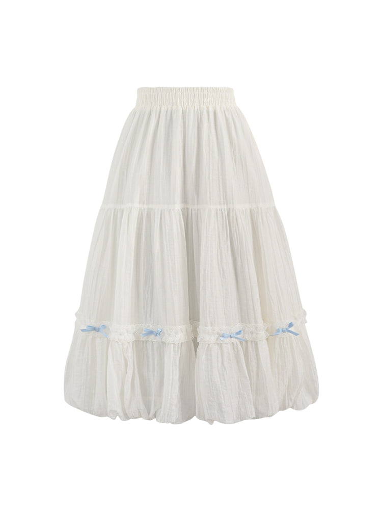 Babyblue Lyocell Midi Skirt-Bottoms-ntbhshop