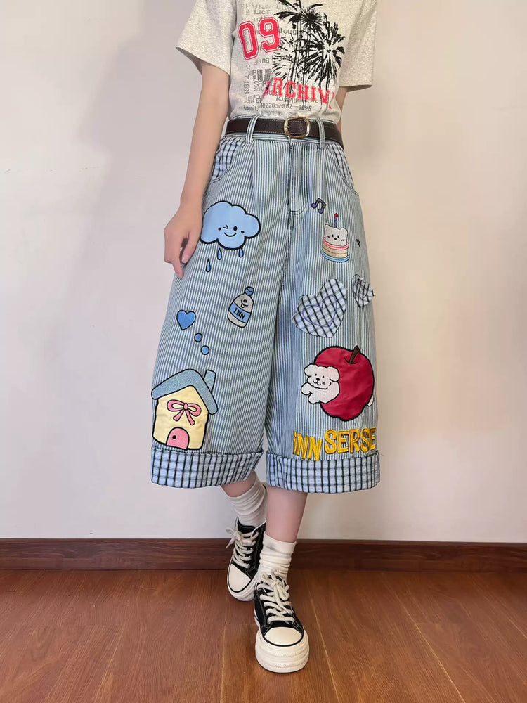 Bluebell Doodles Stripe Culottes-Bottoms-ntbhshop