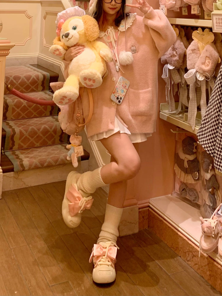 Pastel Purr Fluffy Knit Cardigans-ntbhshop