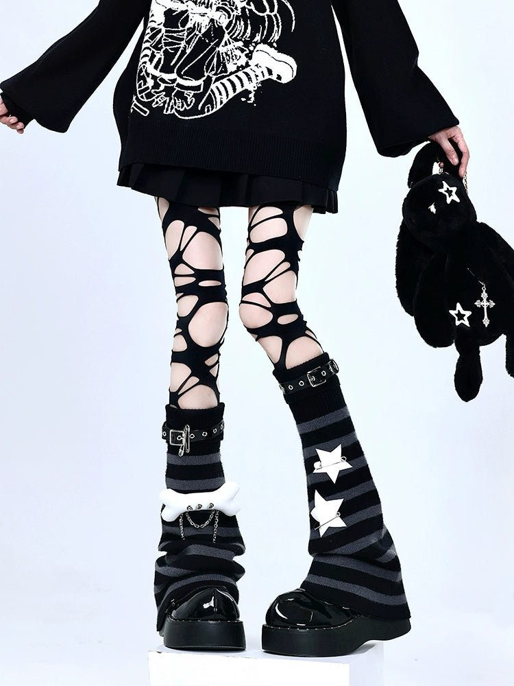 Bonebite Chaos Punk Chain Leg Warmers-ntbhshop