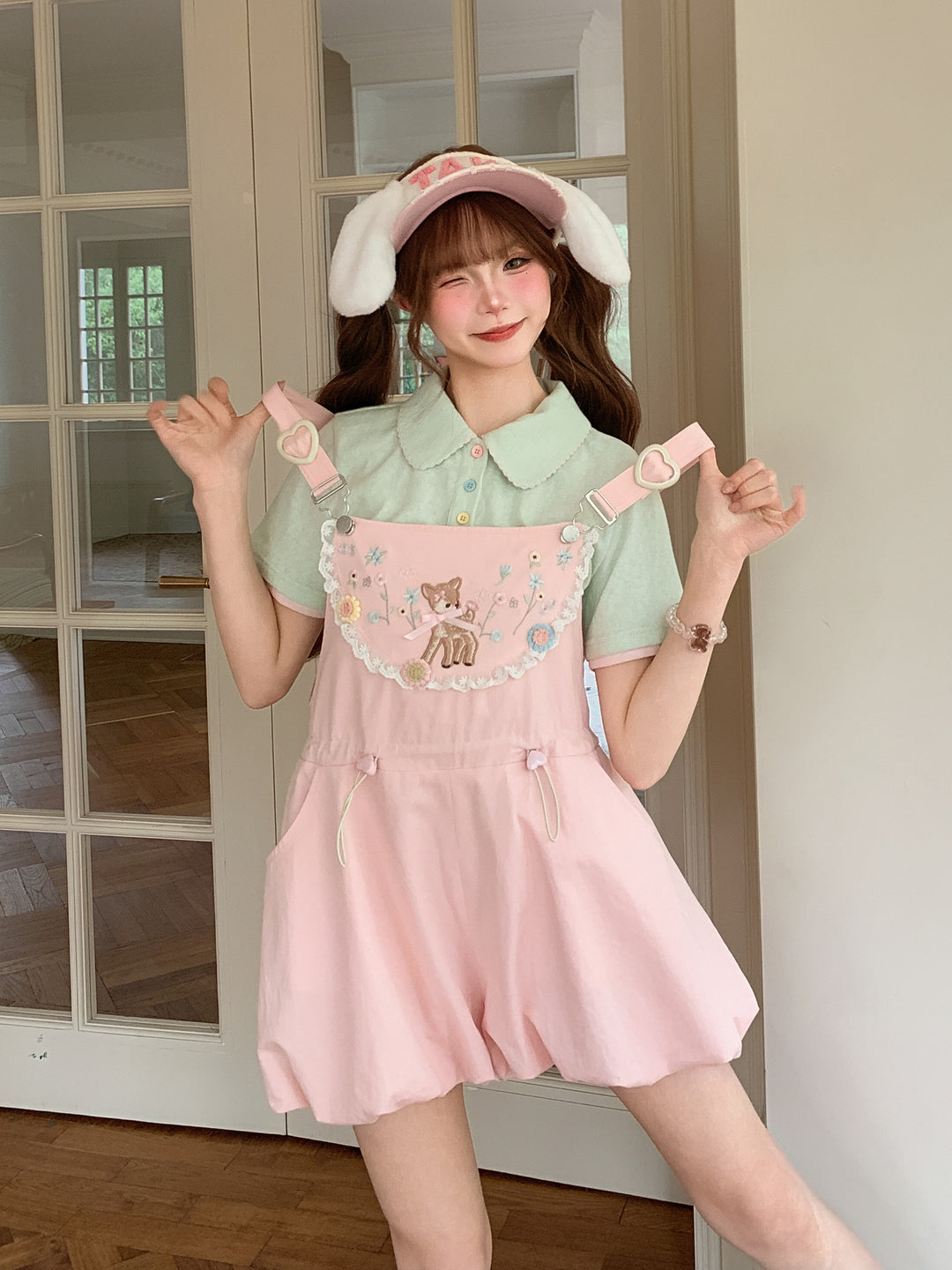 Dear Bambi Bubble Overall Shorts-Bottoms-ntbhshop