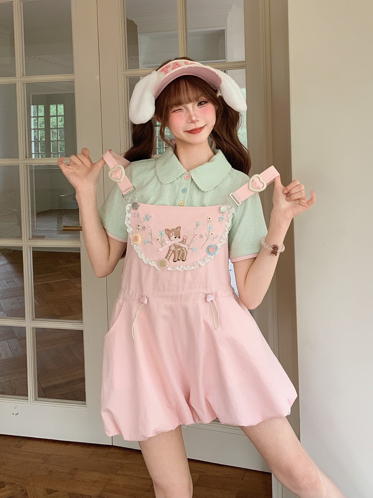 Dear Bambi Bubble Overall Shorts-Bottoms-ntbhshop