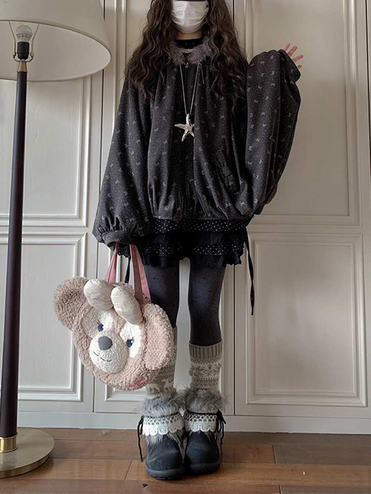 Midnight Polka Dream Puff Cape-ntbhshop