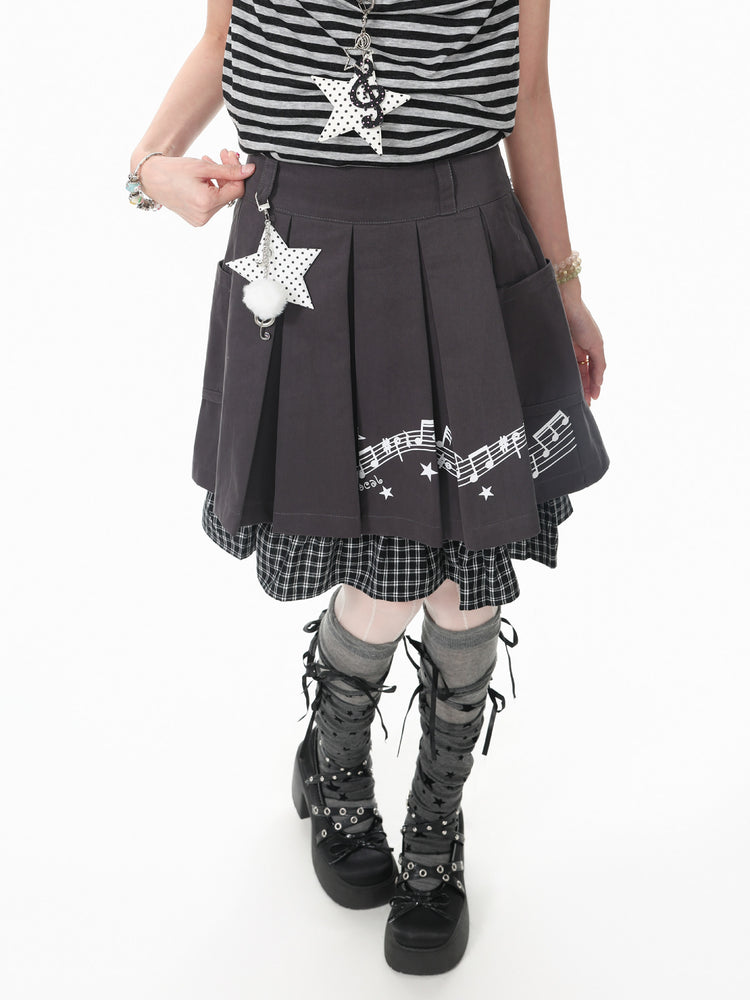 Whimsy Melody Pleated Skirt-Bottoms-ntbhshop
