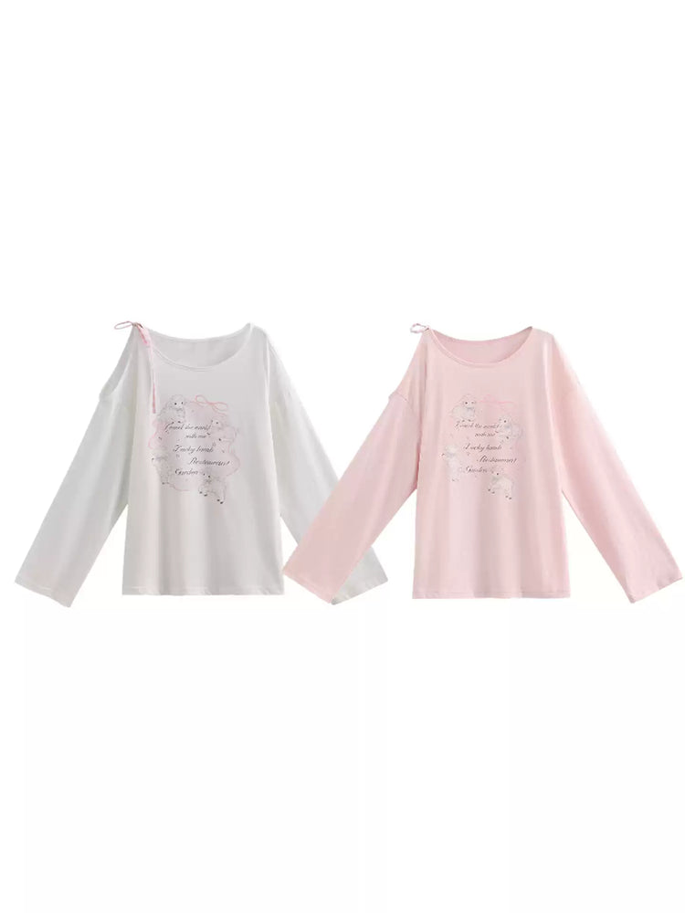 Soft Lamb Off Shoulder Tees-Tops-ntbhshop
