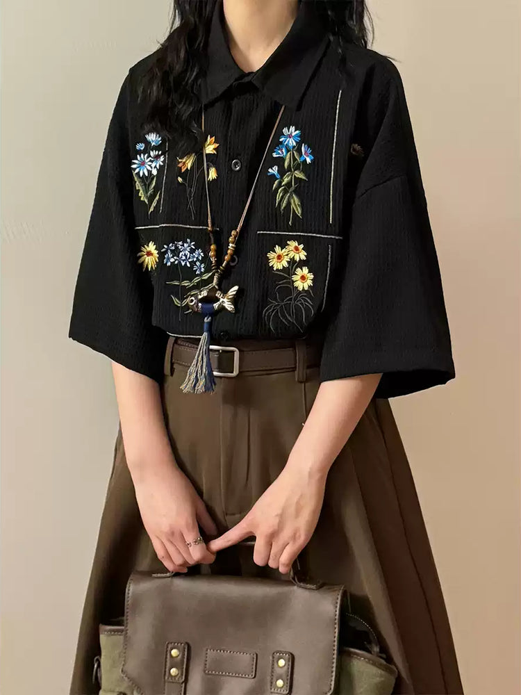 Pressed Bloom Waffle Shirts-Tops-ntbhshop