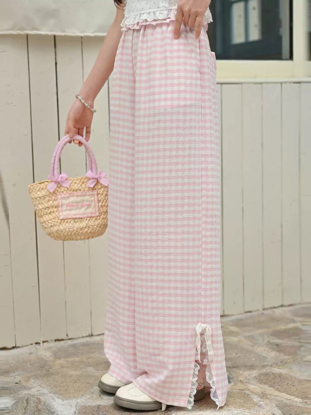 Sugar Blush Gingham Pants-Bottoms-ntbhshop