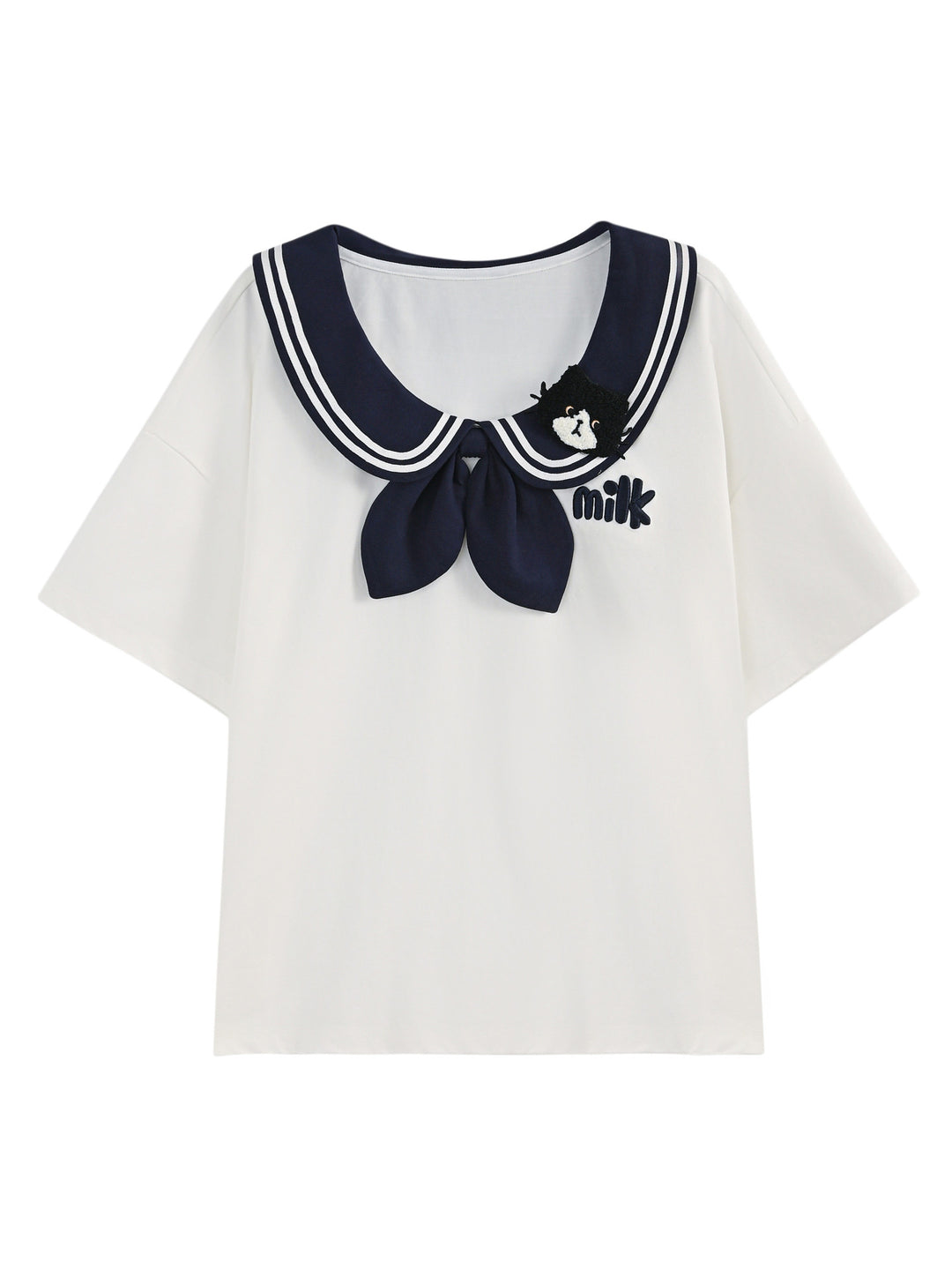 Milk Cat Sailor Tee-Tops-ntbhshop