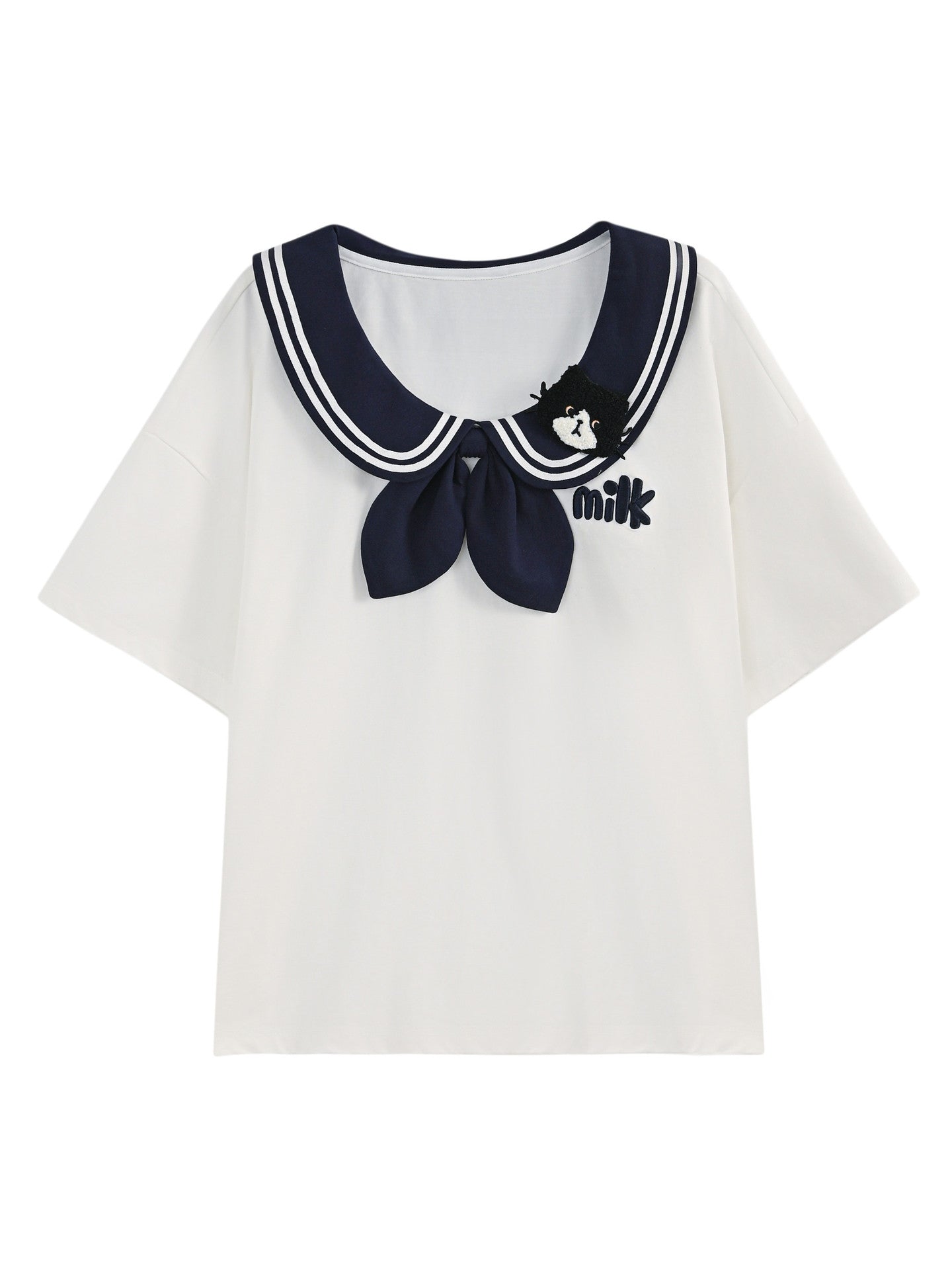 Milk Cat Sailor Tee-Tops-ntbhshop