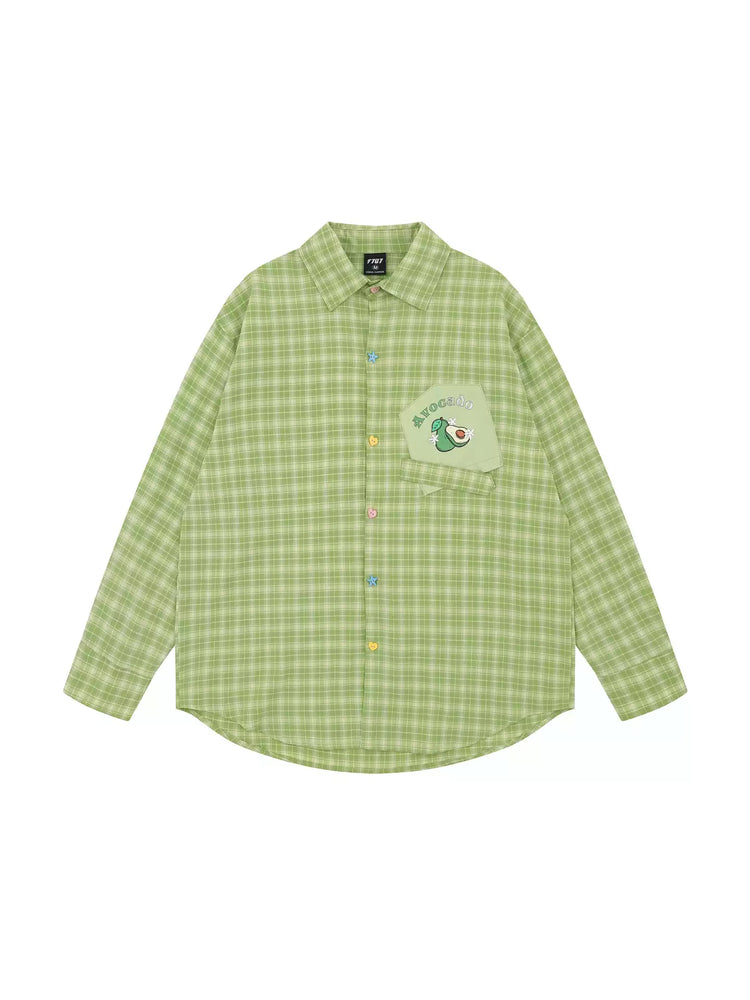 Fruit Pop Whimsy Plaid Shirts-Tops-ntbhshop