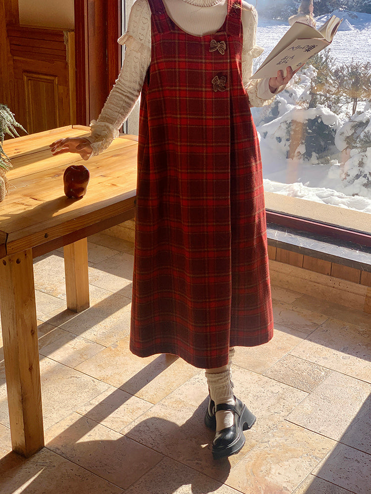 Snowberry Plaid Jumper Dress-ntbhshop