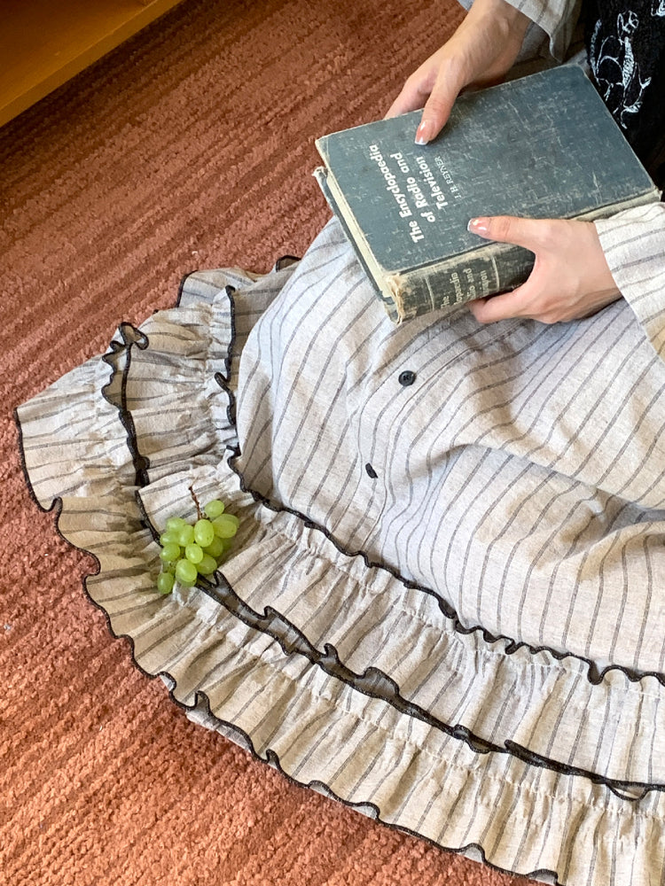 Rustle of Ruffles Vest & Stripe Shirtdress-ntbhshop