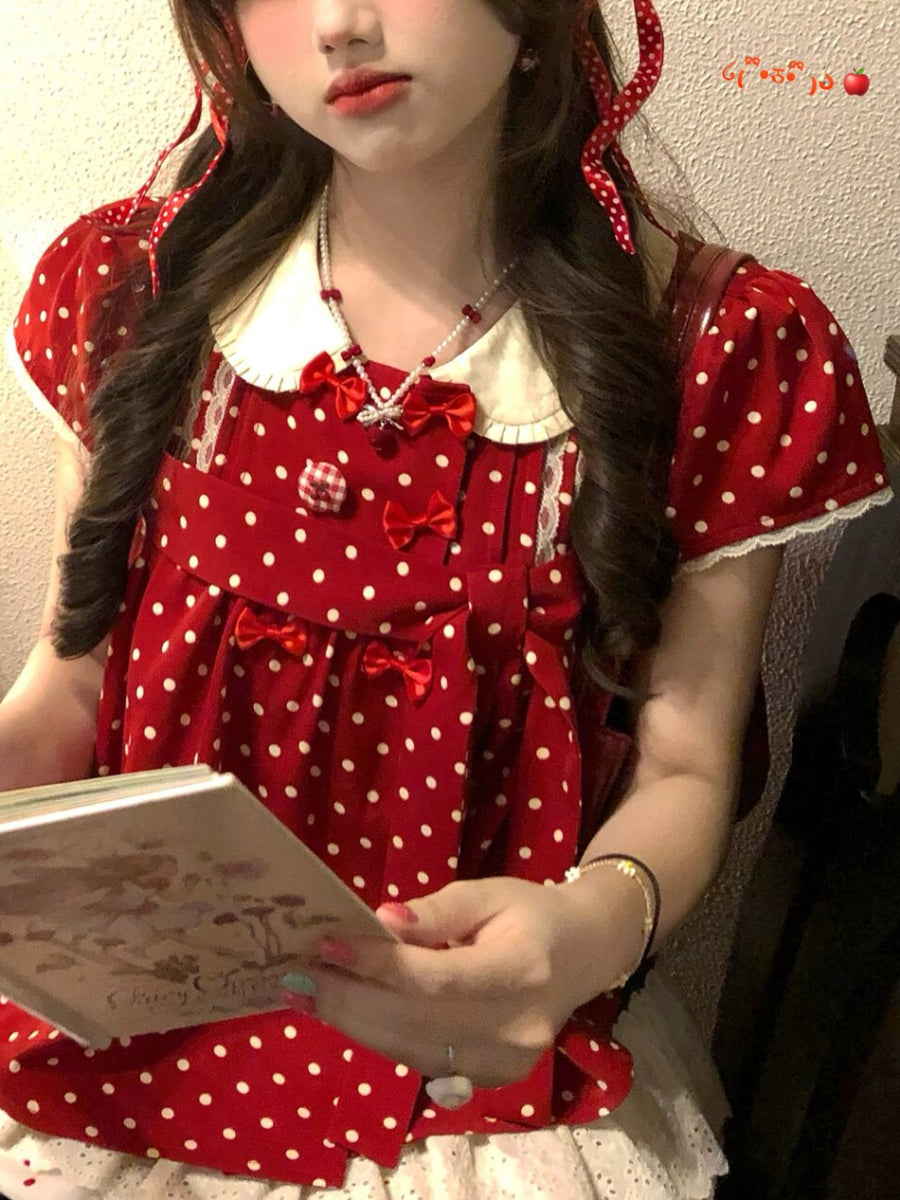 Cherry Darling Babydoll Blouse-Tops-ntbhshop