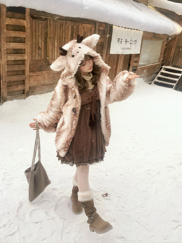 Angel Deer Faux Fur Coats-ntbhshop