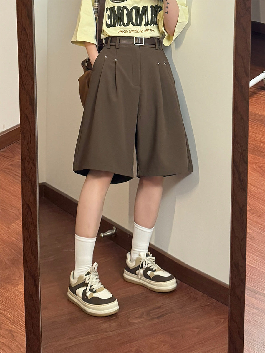 Campus Line Pleat Shorts-Bottoms-ntbhshop