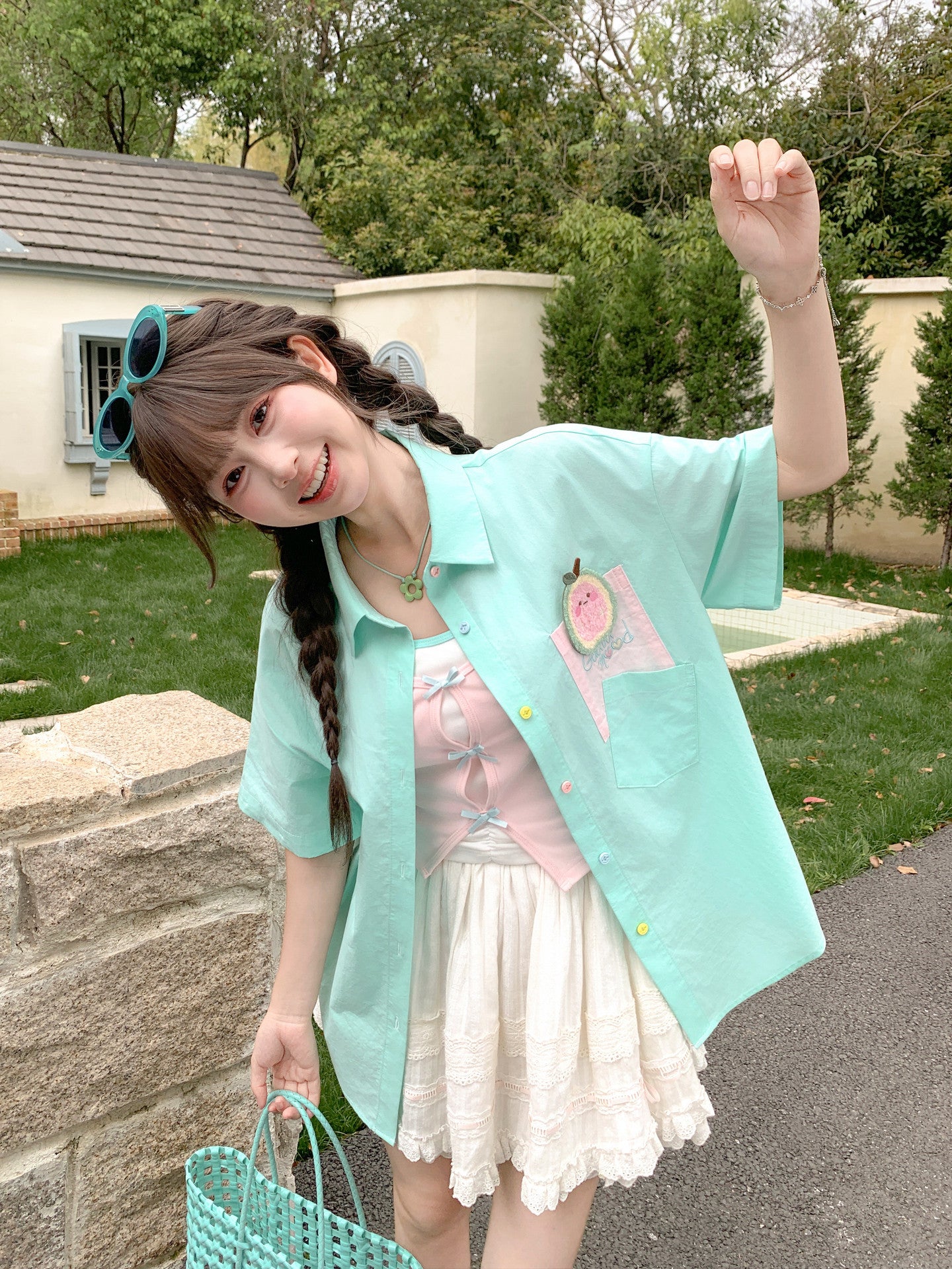 Guava Pop Button Shirt-Tops-ntbhshop