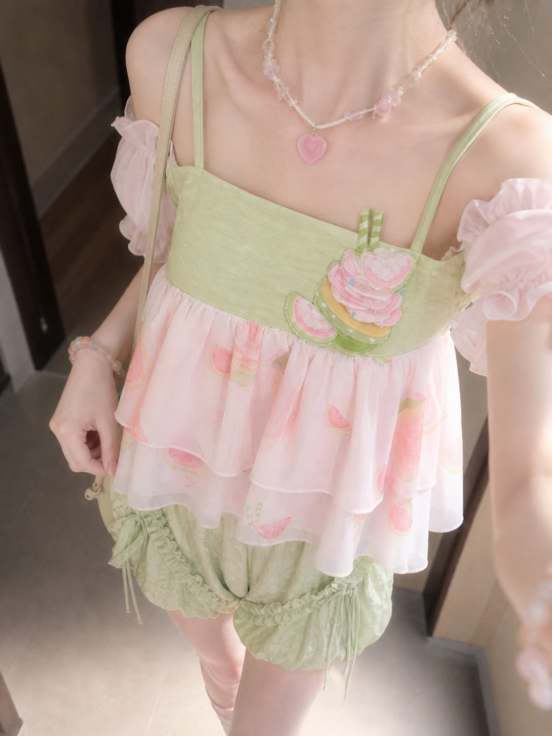 Guava Cupcake Chiffon Top-Tops-ntbhshop