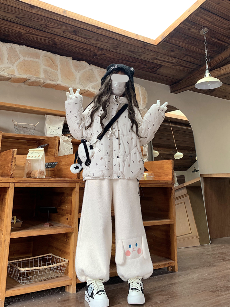 Piggy Bunny Fleece Bubble Pants-Bottoms-ntbhshop