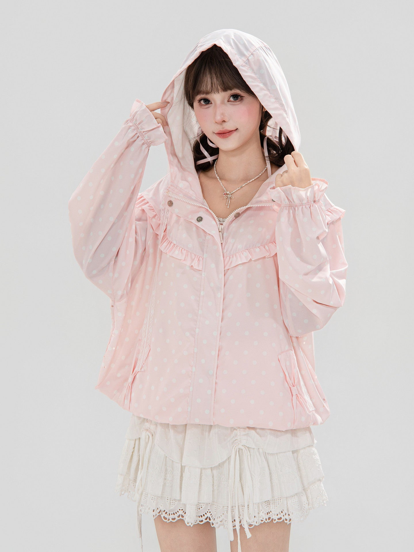 Strawberry Milk Dot Sun Jacket-Outerwear-ntbhshop