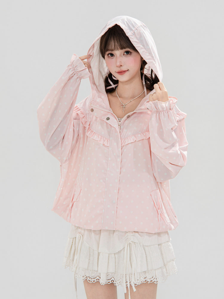 Strawberry Milk Dot Sun Jacket-Outerwear-ntbhshop